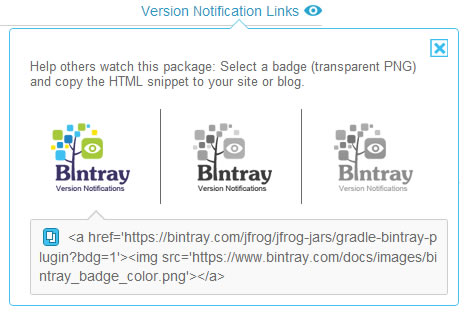 Version Notification Link Badge