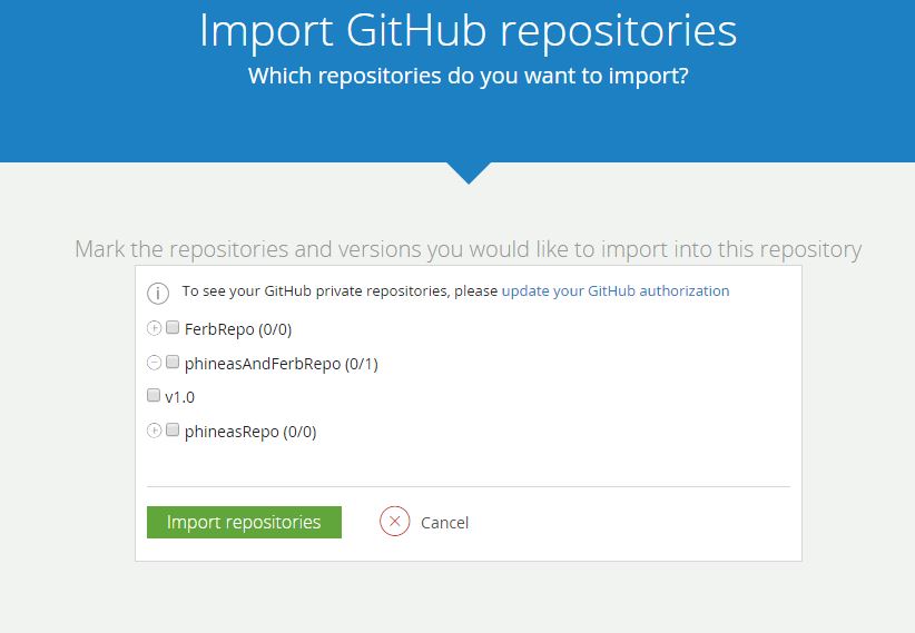 Import GitHub repositories