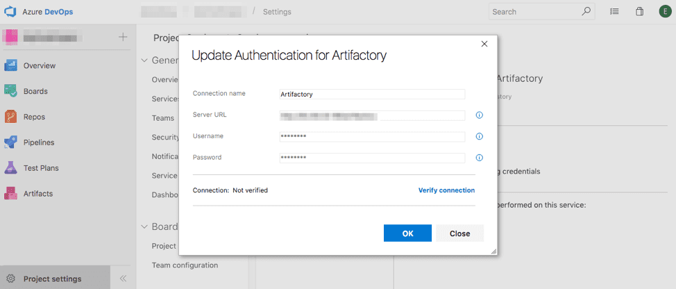 Update Authentication for Artifactory