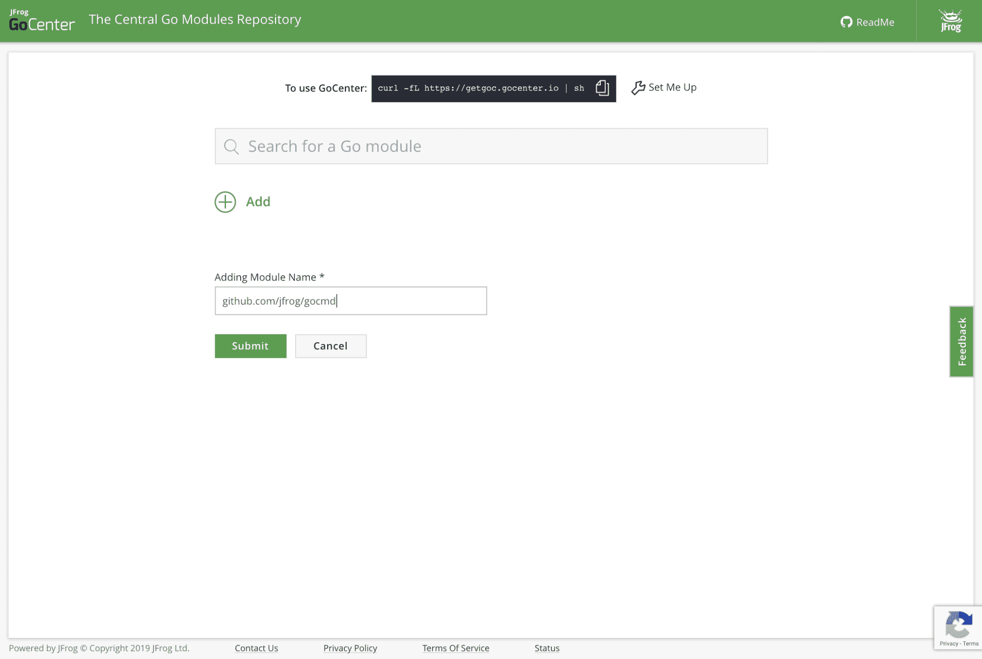 Submitting a Go project to GoCenter