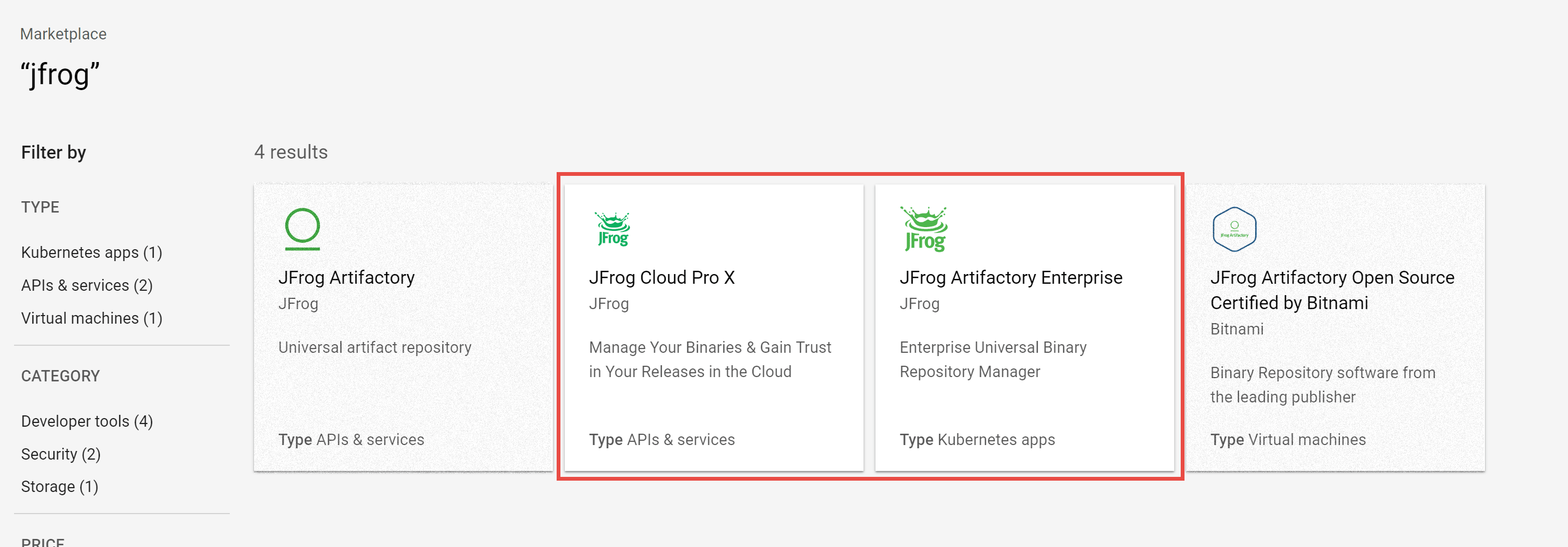 JFrog on Google Cloud Marketplace