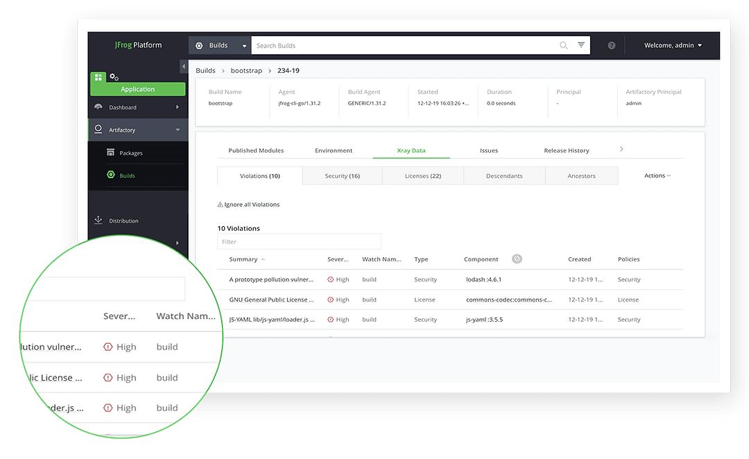 Jfrog Xray ユニバーサル コンポーネント分析 Jfrog