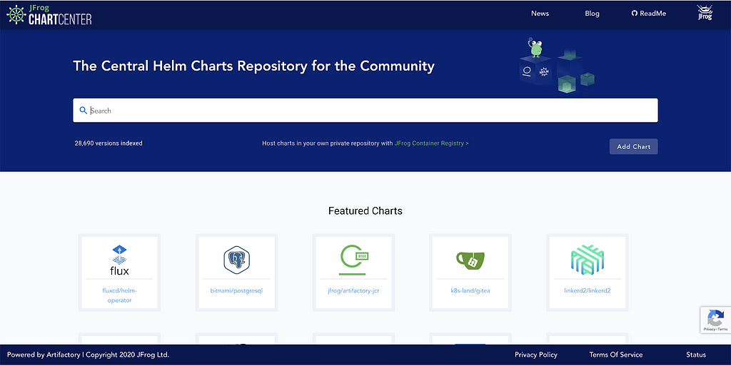 JFrog helm charts repository for the community