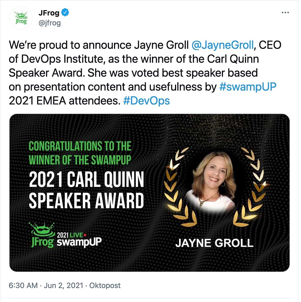 Carl Quinn Award Winner Jayne Groll