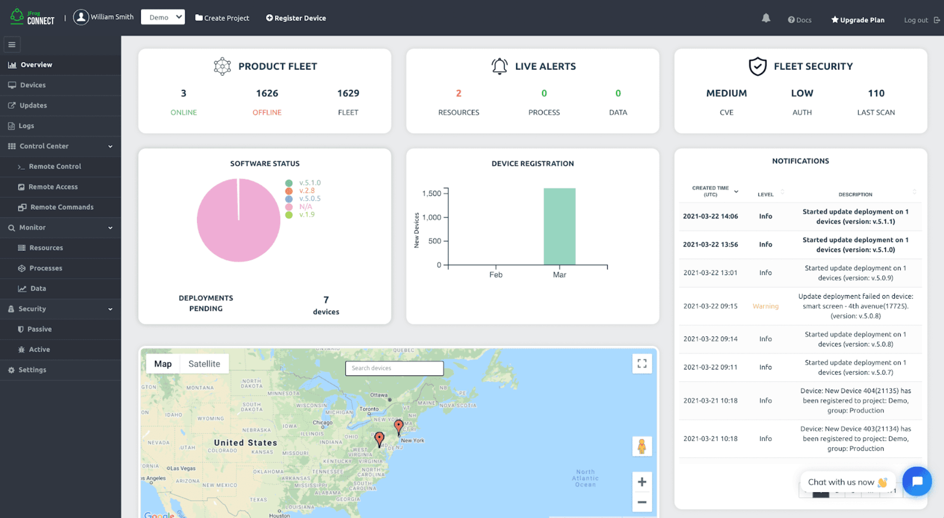 Managing connected devices in JFrog Connect