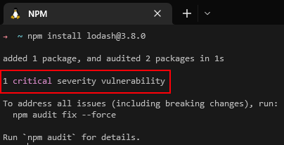 Checking dependencies for well known vulnerabilities