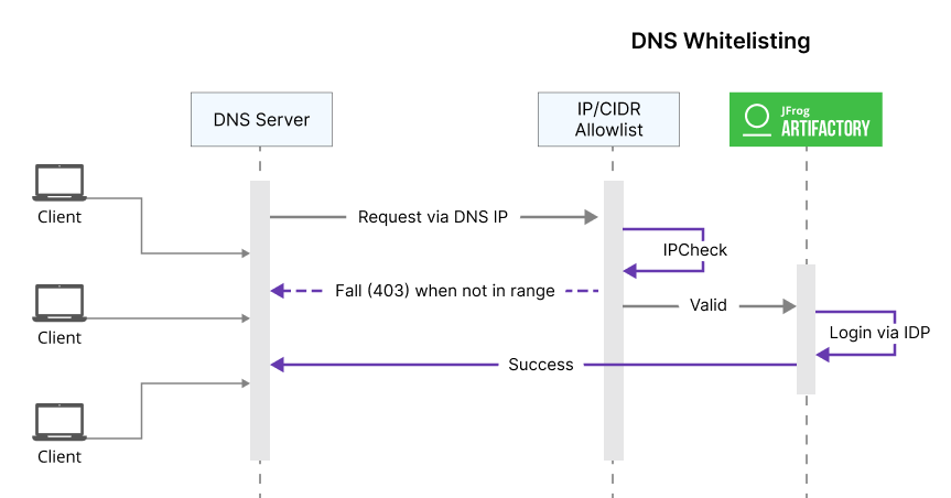 IP approval flow when using DNS Server