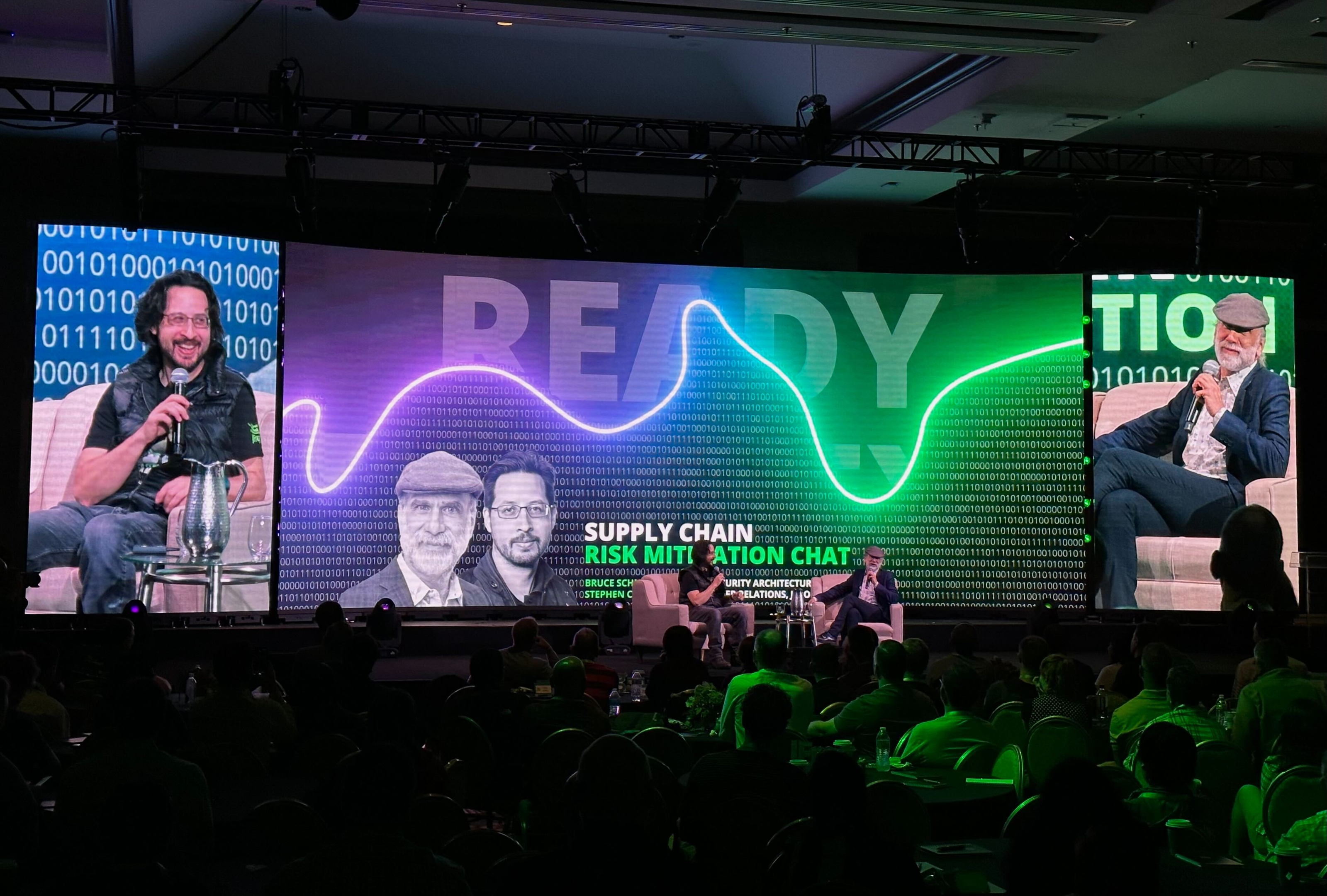 Fireside chat with security guru and New York Times best-selling author, Bruce Schneier, and JFrog's vice president of developer relations, Stephen Chin