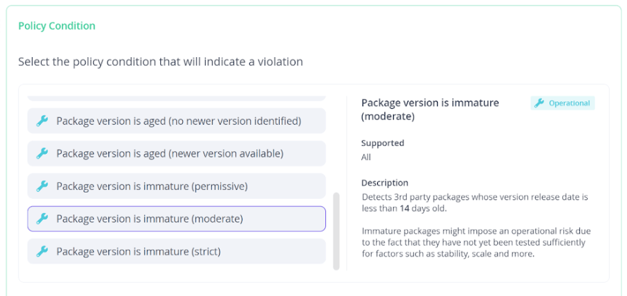 JFrog Curation policy conditions