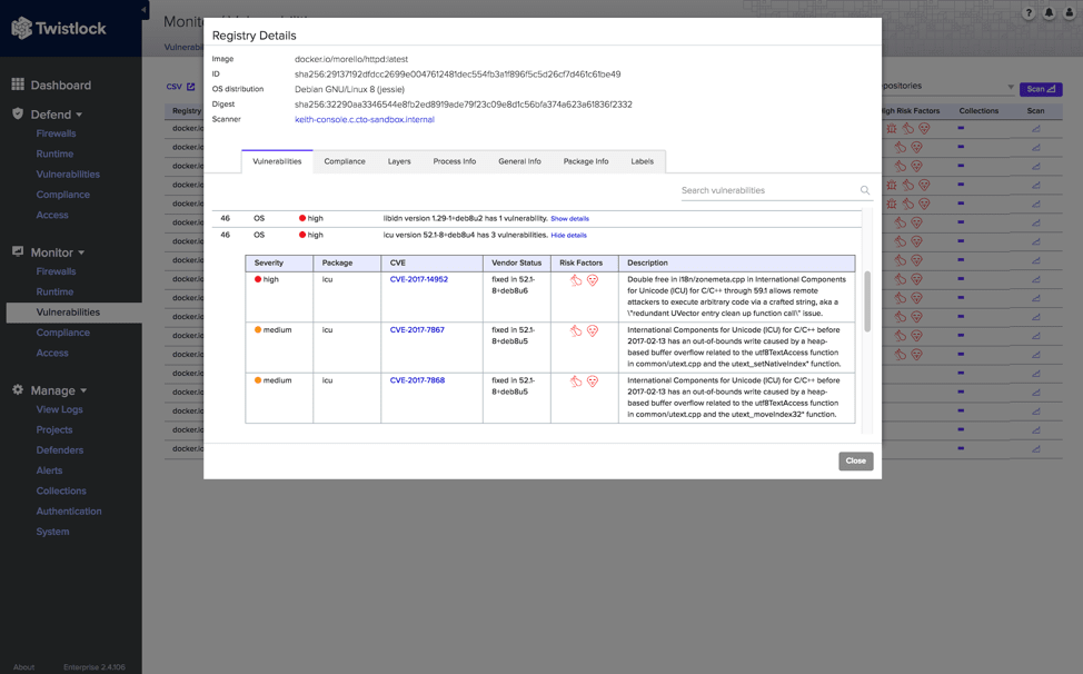 vulnerabilities in Twistlock