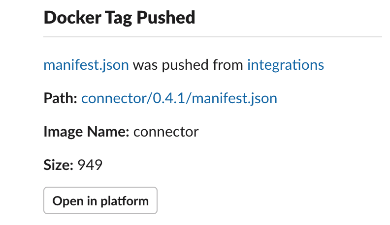 JFrog App for Slack Docker Push Alert