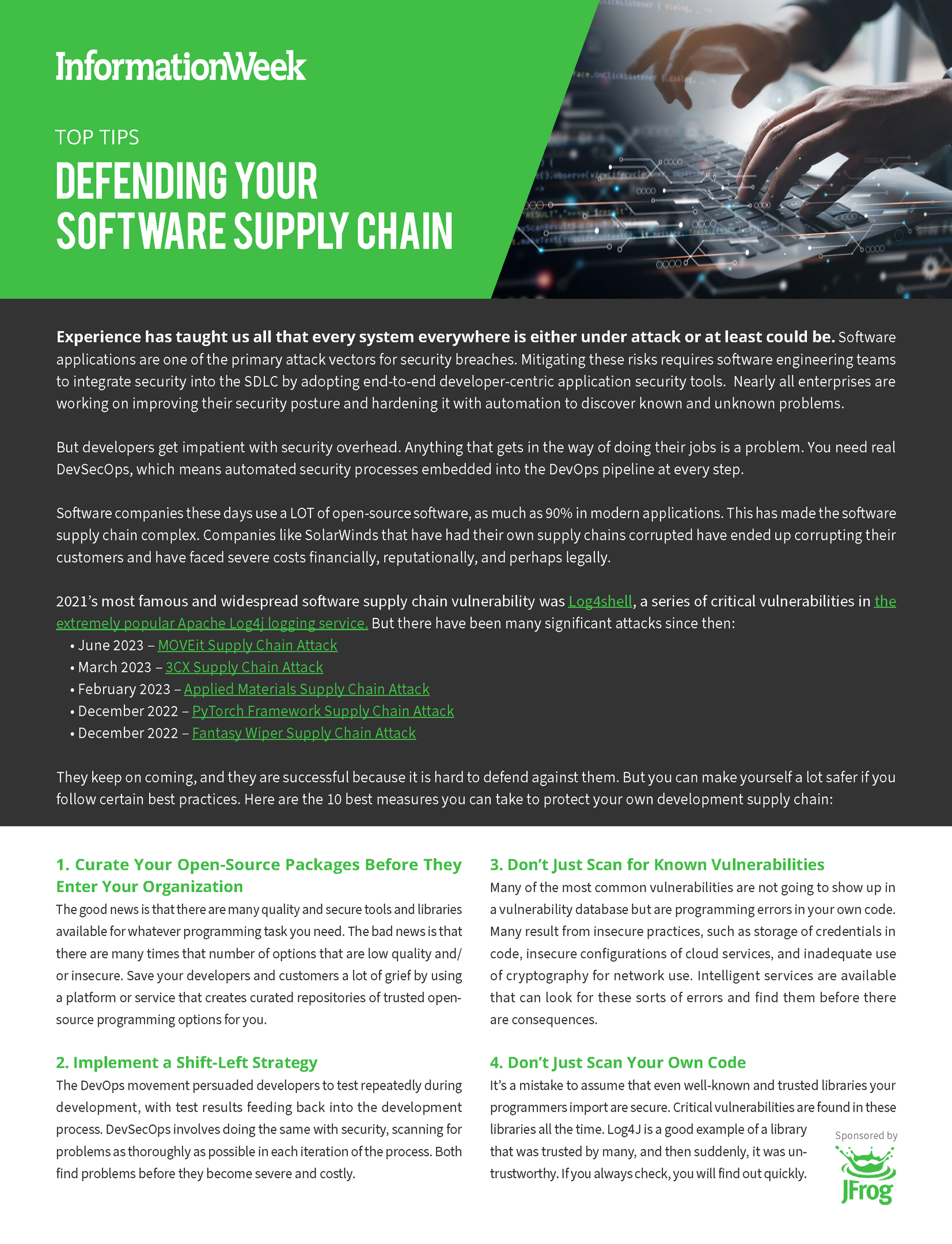 TOP TIPS for Defending Your Software Supply Chain